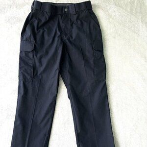 511 Tactical Series Poly Blend Black Cargo Pants Size 32 Elastic Waist Raw Hem